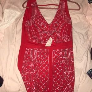red gorgeous romper